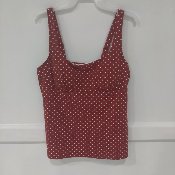 Lands' End Womens Square Neck Underwire Tankini Polka Dot $60 Regular, Tall - Picture 1 of 1